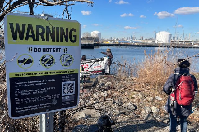 A view of the National Grid’s Greenpoint Energy Center across the Newtown Creek, a superfund site. The facility wants to add two new natural gas vaporizers, January 27th, 2021